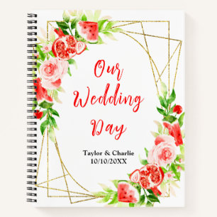 Watermelon and Pomegranate Wedding Planner Notebook