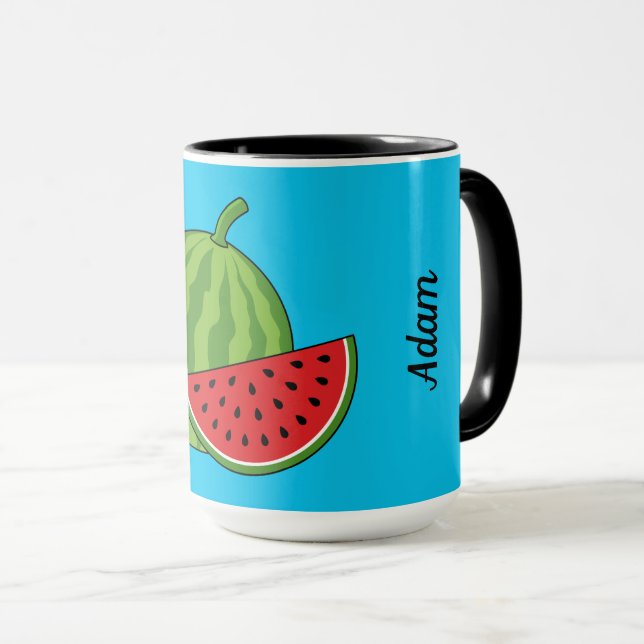 Watermelon and Slice | Add Your Name Mug (Front Right)