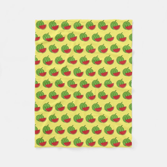 Watermelon and Slice Fleece Blanket (Front)