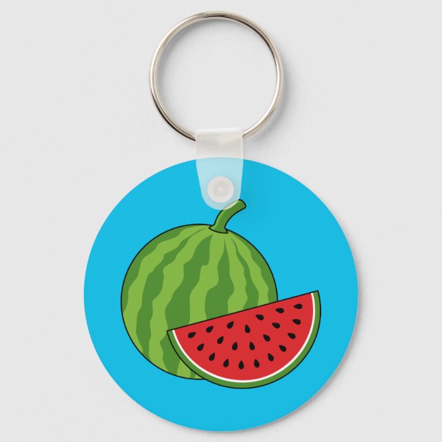 Watermelon and Slice Key Ring (Front)
