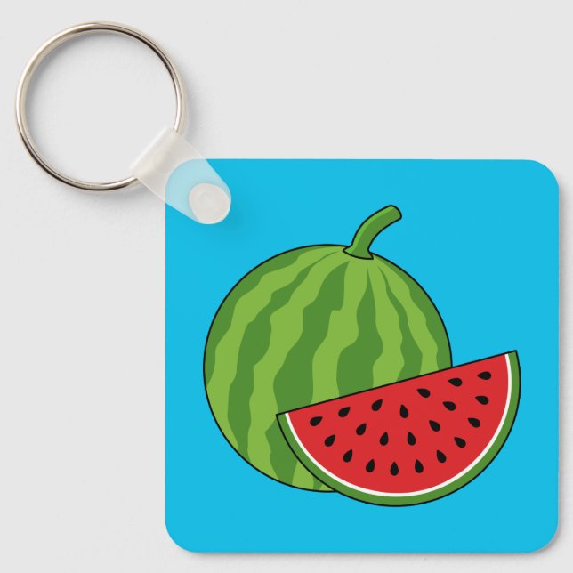 Watermelon and Slice Key Ring (Front)