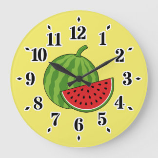 Watermelon and Slice Large Clock