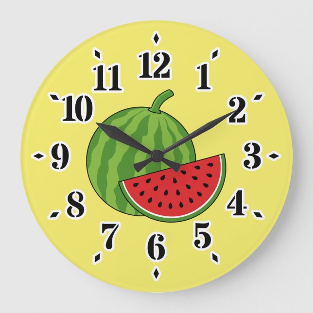 Watermelon and Slice Large Clock (Front)