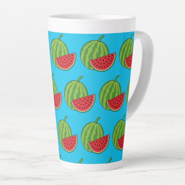 Watermelon and Slice Latte Mug (Right Angle)