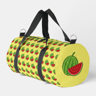 Watermelon and Slice Pattern Duffle Bag