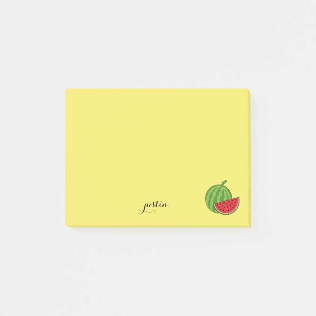Watermelon and Slice Personalise Post-it Notes (Front)