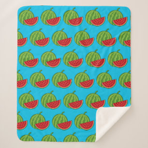 Watermelon and Slice Sherpa Blanket