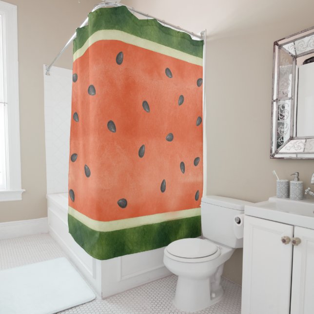 Watermelon Any Way You Slice it Summer Fruit Shower Curtain (In Situ)