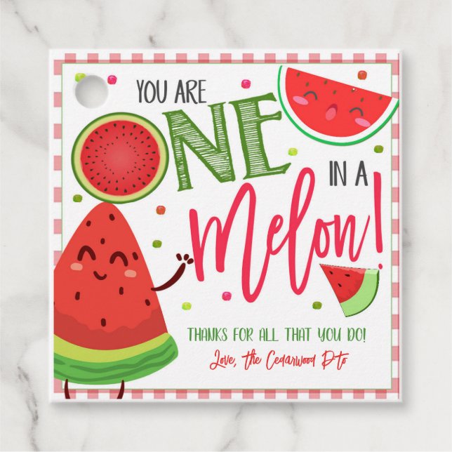 Watermelon Appreciation Gift Tag (Front)