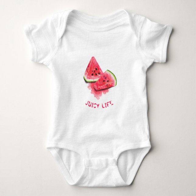 Watermelon Baby Bodysuit Funny - Custom Text (Front)