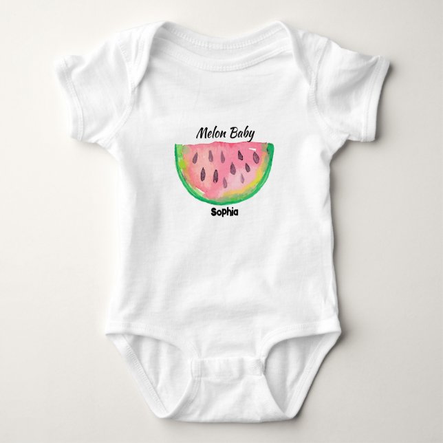 Watermelon Baby Custom Name Bodysuit (Front)