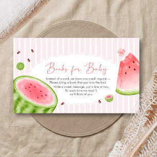 Watermelon Baby Shower Books for Baby Enclosure Card