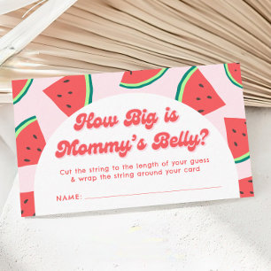 Watermelon Baby Shower How Big is Mummy's Belly Enclosure Card