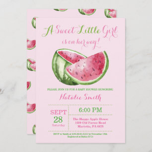 Watermelon Baby Shower Invitation Pink Girl