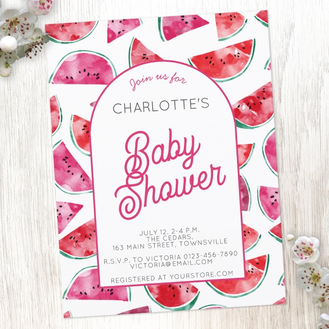 Watermelon Baby Shower Invitation Postcard (Creator Uploaded)