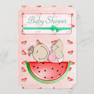 Watermelon Baby Shower Its a Girl  Invitations