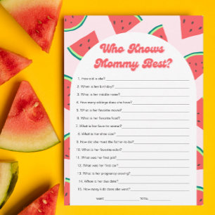 Watermelon Baby Shower Who Knows Mummy Best Card