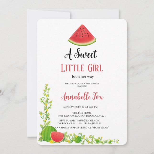 WATERMELON BABYSHOWER INVITATION (Front)