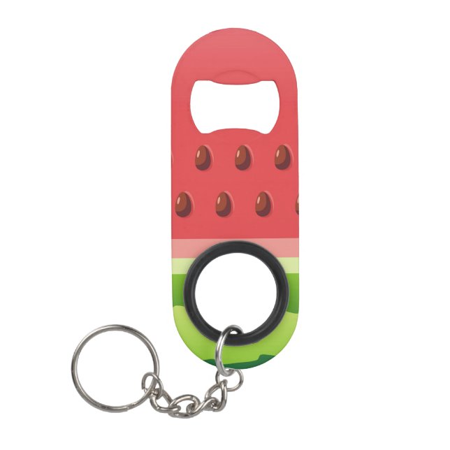 Watermelon Background Keychain Bottle Opener (Front)