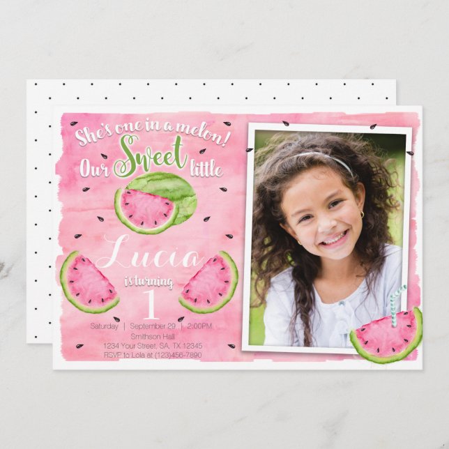 Watermelon Birthday Invitation (Front/Back)