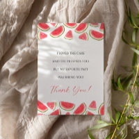 Watermelon Birthday, One in a Melon Thank You Card