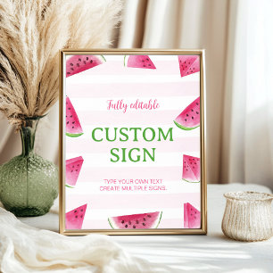 Watermelon Birthday Party Custom Table Sign