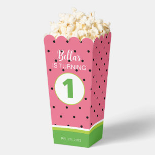 Watermelon Birthday Party Popcorn Box for girl