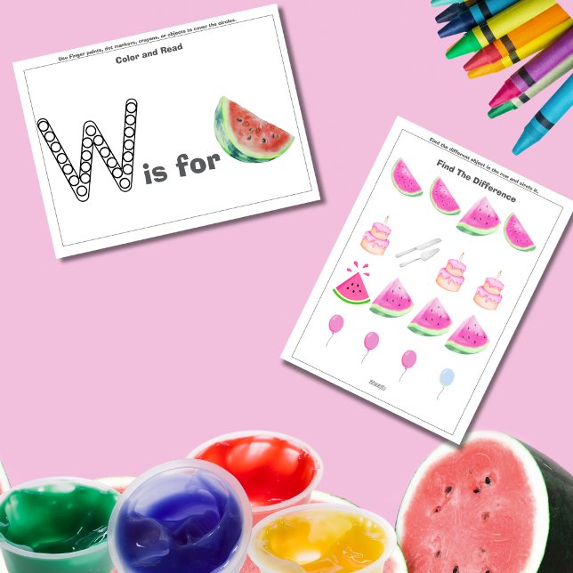 Watermelon Birthday Preschooler toddler Game card (Watermelon Birthday Preschooler toddler Game card)