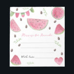Watermelon birthday time capsule message notepad<br><div class="desc">Kawaii and Cute watermelon Pink Girl 1st Birthday Party Invitation. Design features watercolor watermelons,  watermelon-themed holiday flags,  watermelon heart,  watermelon seeds,  "one in a melon!" and a watercolor smiling watermelon slice. Our sweet little girl is one in a melon!</div>