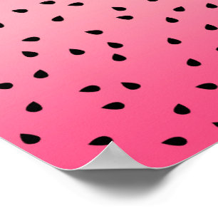 Watermelon Black Seeds Summer Vibes Juicy Pink Poster