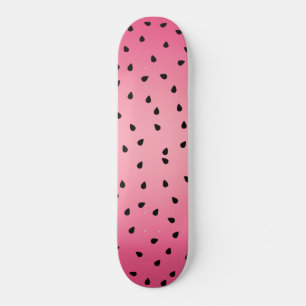 Watermelon Black Seeds Summer Vibes Juicy Pink Skateboard
