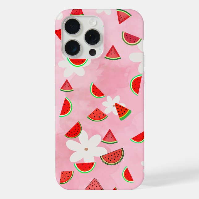 Watermelon Bloom – Fun Summer Floral Pattern" iPhone Case (Back)