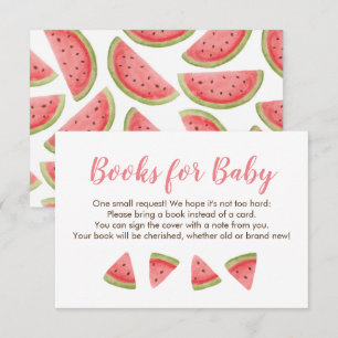 Watermelon Books for Baby Insert Card for Shower