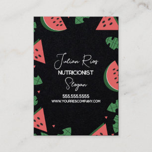 Watermelon Border Nutritionist Fruit Business Card