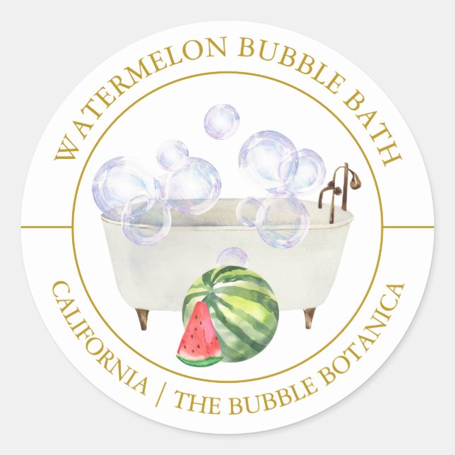 Watermelon Bubble Bath label (Front)