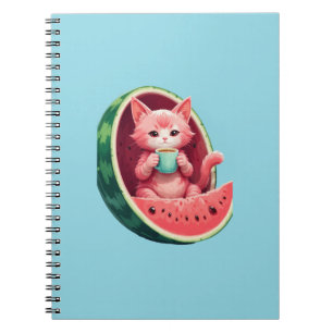 Watermelon Cat Coffee Break Notebook