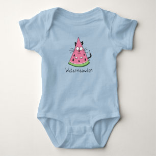 Watermelon Cat Cute Kids Baby Bodysuit