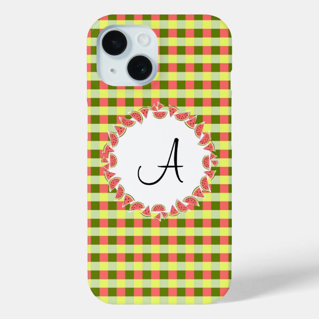 Watermelon Check 'Monogram' iPhone case (Back)