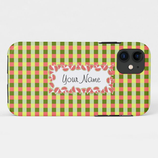 Watermelon Check 'Name' horizontal Case-Mate iPhone Case (Back (Horizontal))