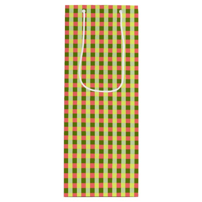 Watermelon Check Wine Gift Bag (Front)