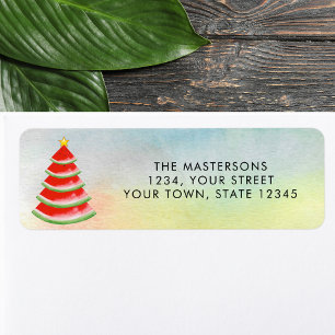Watermelon Christmas Return Address Label