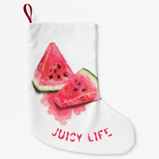 Watermelon Christmas Stocking Custom Text (Front)