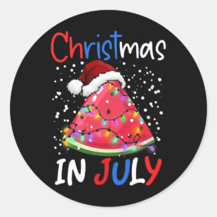 Watermelon Christmas Tree Christmas In July Boys G Classic Round Sticker