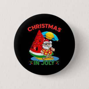 Watermelon Christmas Tree Christmas In July Summer 6 Cm Round Badge