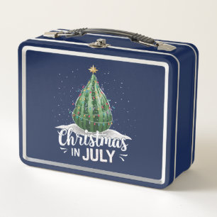 Watermelon Christmas Tree Christmas In July Summer Metal Lunch Box