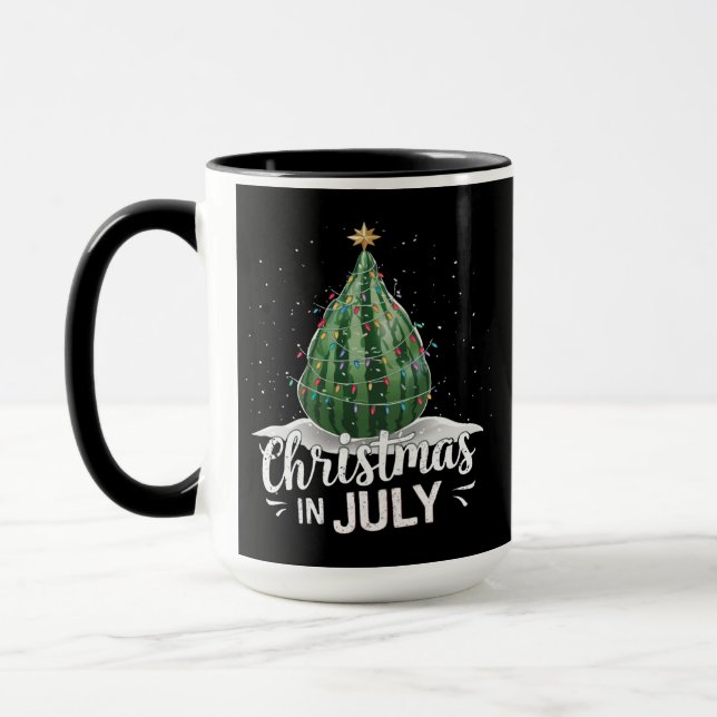 Watermelon Christmas Tree Christmas In July Summer Mug (Left)