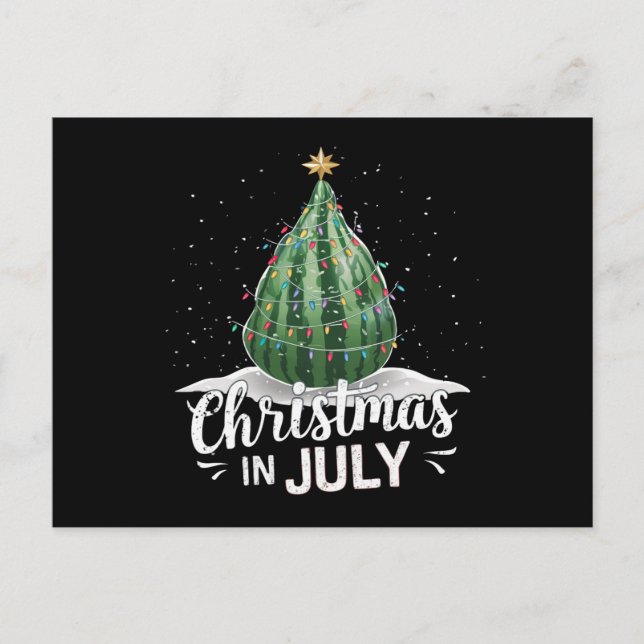 Watermelon Christmas Tree Christmas In July Summer Postcard (Front)