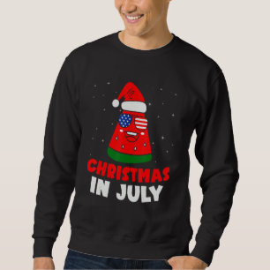 Watermelon Christmas Tree Christmas In July Summer Sweatshirt