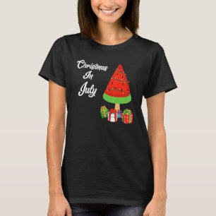 Watermelon Christmas Tree Christmas In July Summer T-Shirt