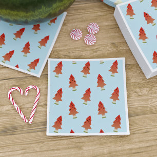 Watermelon Christmas Tree Pattern Summer Party Napkin